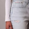 Korkeavyötäröiset midi-Denim-shortsit Korkeavyötäröiset midi-Denim-shortsit