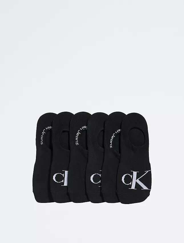 Litteäneulotut monogrammisukat, 6-pakkaus Litteäneulotut monogrammisukat, 6-pakkaus