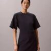 Logo Rib Interlock T-paita-mekko Logo Rib Interlock T-paita-mekko