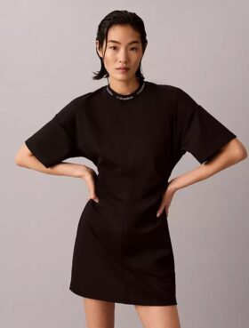 Logo Rib Interlock T-paita-mekko