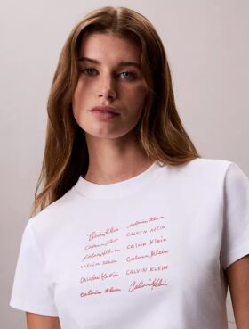 Logofonttikuviollinen slim-mallinen T-paita