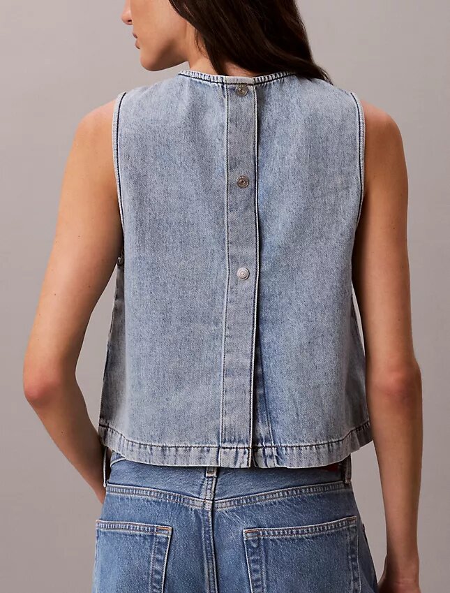 Lyhyt denim-toppi Lyhyt denim-toppi