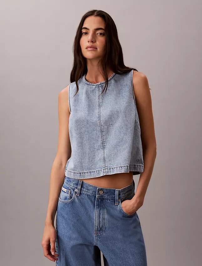 Lyhyt denim-toppi Lyhyt denim-toppi