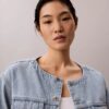 Lyhyt, kauluseton denim-Trucker Jacket Lyhyt, kauluseton denim-Trucker Jacket
