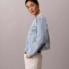 Lyhyt, kauluseton denim-Trucker Jacket Lyhyt, kauluseton denim-Trucker Jacket