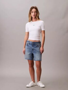 Modal Stretch Monogram Logo Graphic Slim T-paita