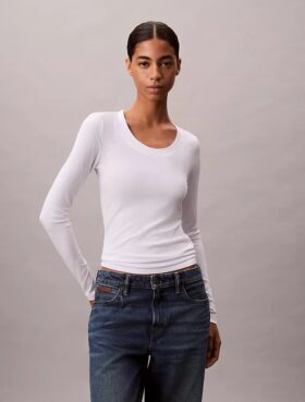 Modal Stretch Rib Slim T-paita