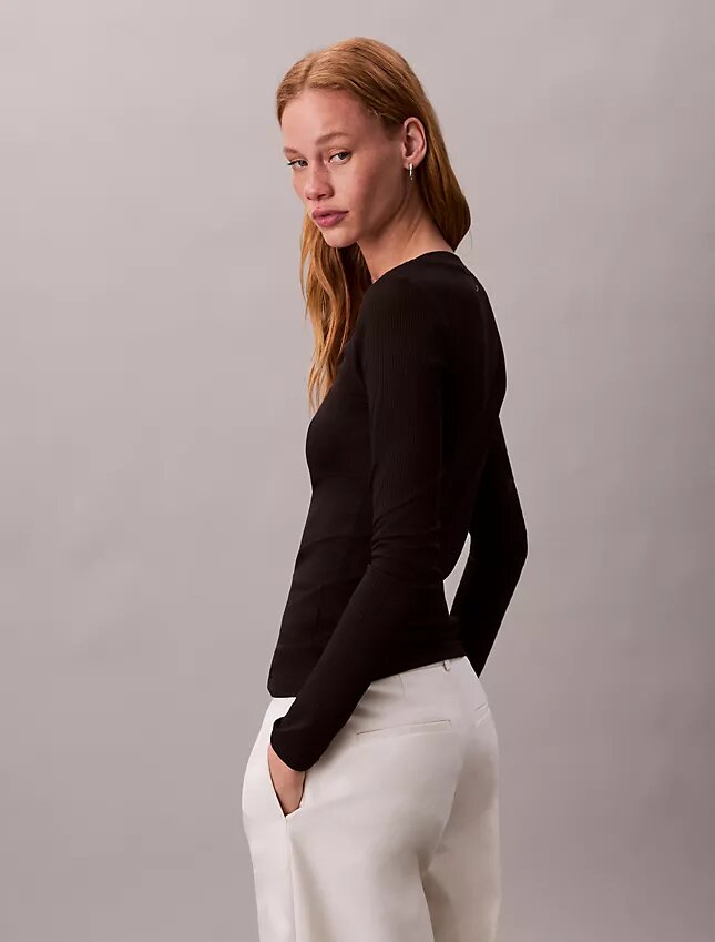 Modal Stretch Rib Slim T-paita Modal Stretch Rib Slim T-paita