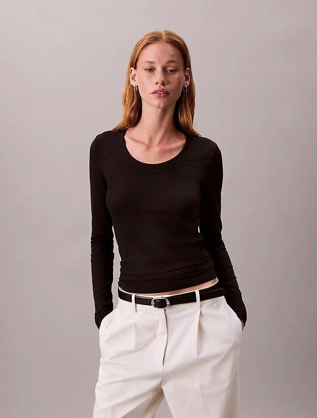 Modal Stretch Rib Slim T-paita Modal Stretch Rib Slim T-paita