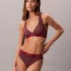 Moderni logolla varustettu uimapuku, selkäaukkoinen kolmiomallinen Bikini-yläosa Moderni logolla varustettu uimapuku, selkäaukkoinen kolmiomallinen Bikini-yläosa