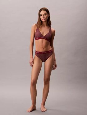Moderni logolla varustettu uimapuku, selkäaukkoinen kolmiomallinen Bikini-yläosa