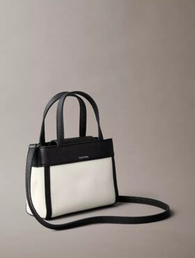 Monogram-kangasinen mini-tote-olkalaukku