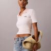 Monologo Stripe Rib Polo T-paita Monologo Stripe Rib Polo T-paita