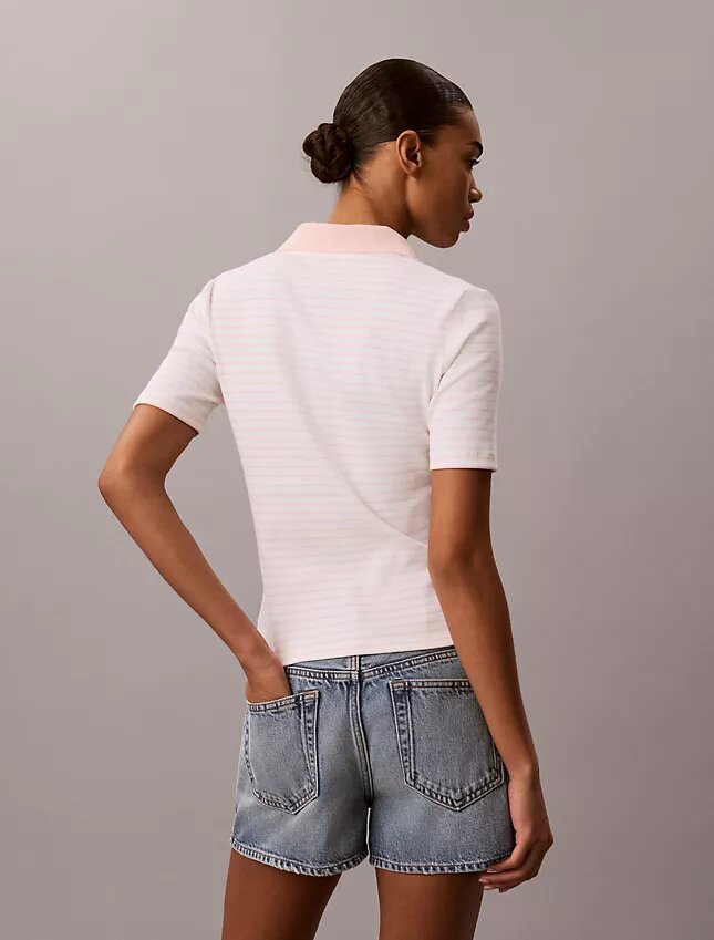 Monologo Stripe Rib Polo T-paita Monologo Stripe Rib Polo T-paita