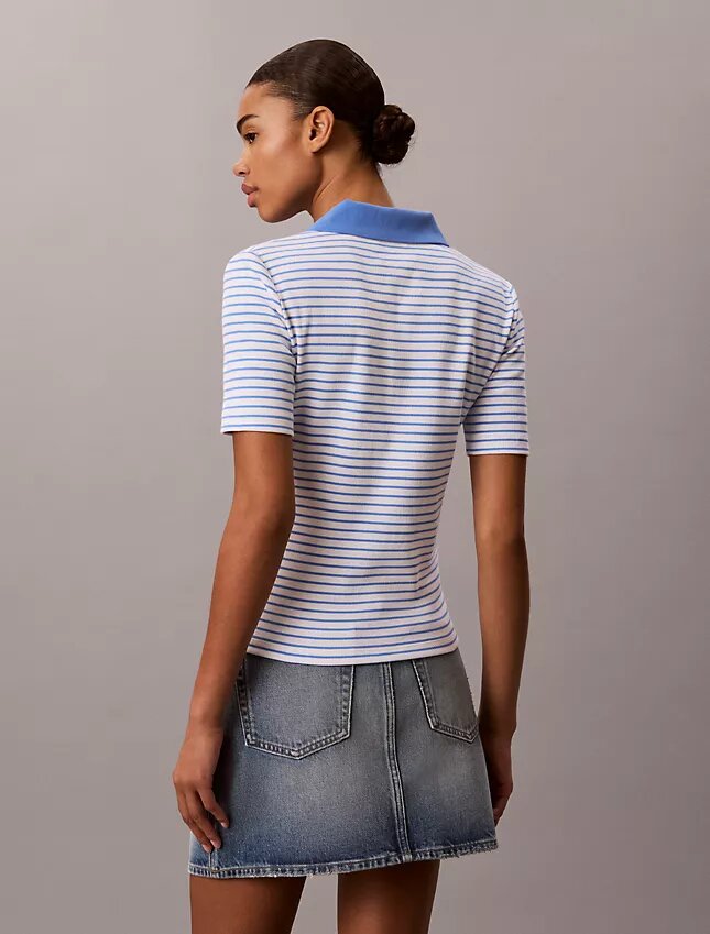 Monologo Stripe Rib Polo T-paita Monologo Stripe Rib Polo T-paita