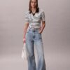 Monologo Stripe Rib Polo T-paita Monologo Stripe Rib Polo T-paita