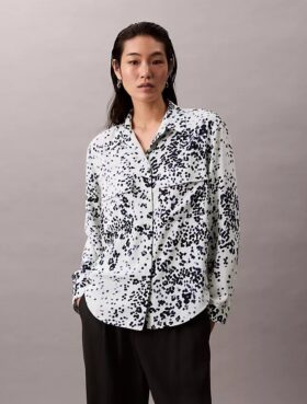 Painettu rento Utility Shirt napit edessä