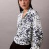 Painettu rento Utility Shirt napit edessä Painettu rento Utility Shirt napit edessä