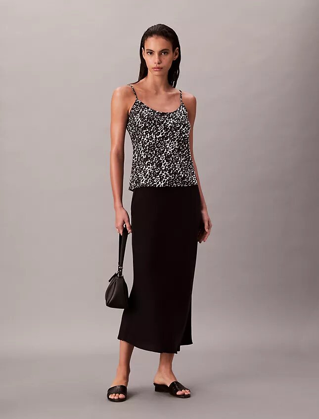 Painettu satiininen toppi Painettu satiininen toppi