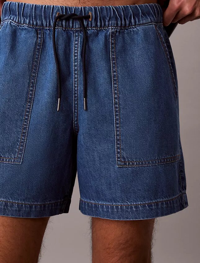 Pellavaseosdenimiset vetoketjulliset shortsit Pellavaseosdenimiset vetoketjulliset shortsit