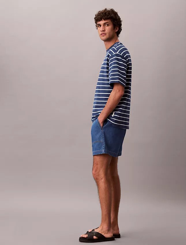Pellavaseosdenimiset vetoketjulliset shortsit Pellavaseosdenimiset vetoketjulliset shortsit