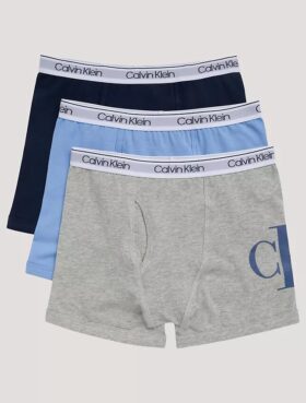 Pojat monogrammilla varustetut Cotton Stretch-puuvillaiset Boxer Briefit, 3 kpl