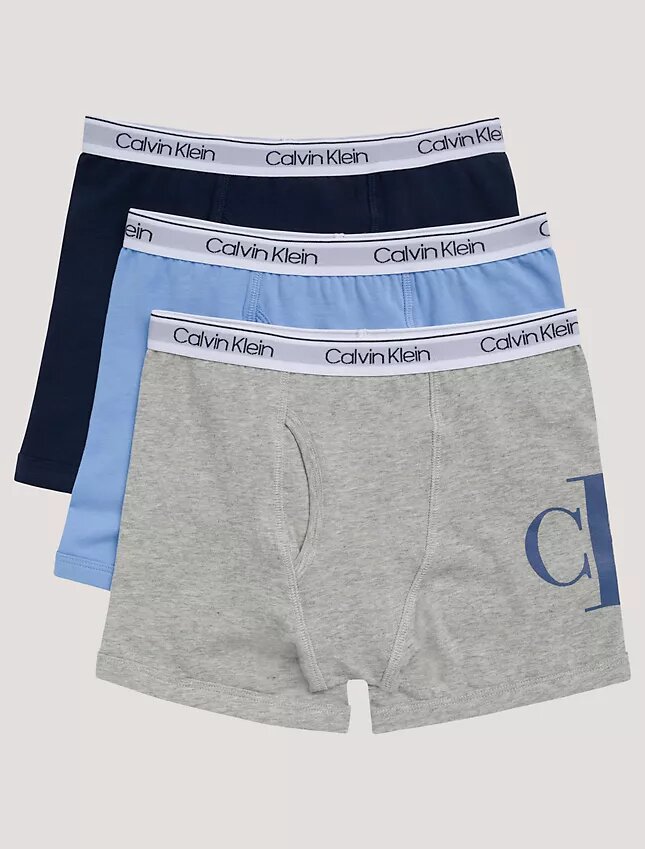 Pojat monogrammilla varustetut Cotton Stretch-puuvillaiset Boxer Briefit, 3 kpl Pojat monogrammilla varustetut Cotton Stretch-puuvillaiset Boxer Briefit, 3 kpl