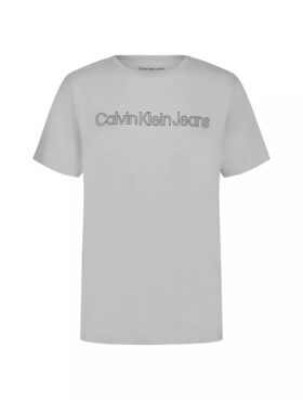 Pojien klassinen T-paita logokuvioinnilla