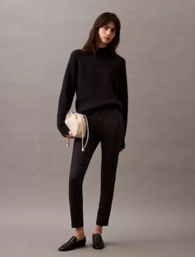 Ponte-kankaasta valmistetut, herringbone-kuvioiset skinny-housut Ponte-kankaasta valmistetut, herringbone-kuvioiset skinny-housut