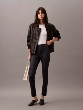 Ponte-kankaasta valmistetut, herringbone-kuvioiset skinny-housut Ponte-kankaasta valmistetut, herringbone-kuvioiset skinny-housut