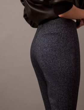 Ponte-kankaasta valmistetut, herringbone-kuvioiset skinny-housut Ponte-kankaasta valmistetut, herringbone-kuvioiset skinny-housut