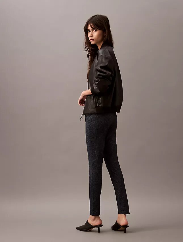 Ponte-kankaasta valmistetut, herringbone-kuvioiset skinny-housut Ponte-kankaasta valmistetut, herringbone-kuvioiset skinny-housut