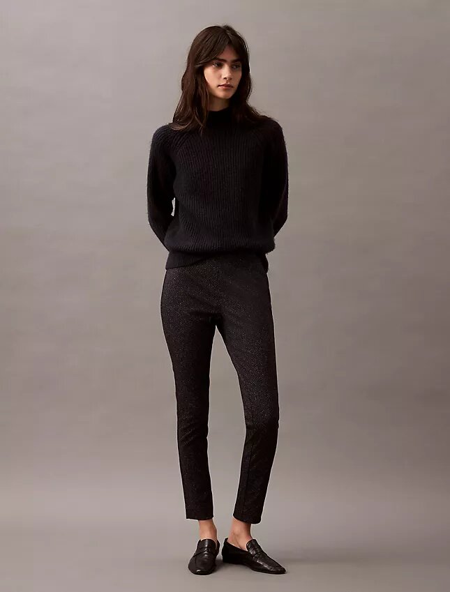 Ponte-kankaasta valmistetut, herringbone-kuvioiset skinny-housut Ponte-kankaasta valmistetut, herringbone-kuvioiset skinny-housut