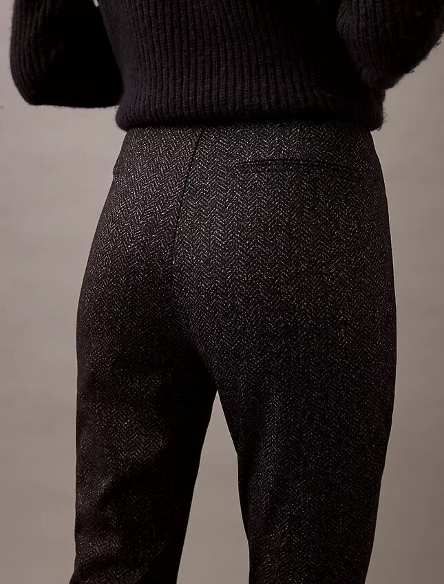 Ponte-kankaasta valmistetut, herringbone-kuvioiset skinny-housut Ponte-kankaasta valmistetut, herringbone-kuvioiset skinny-housut