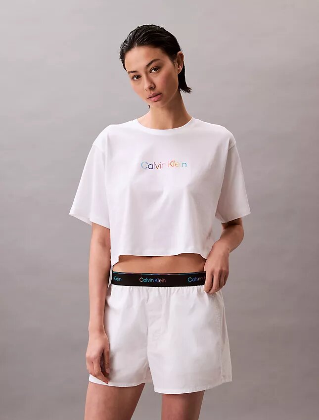 Pride-logolla varustetut popliiniset yöshortsit Pride-logolla varustetut popliiniset yöshortsit