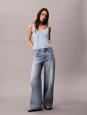 Puuvilla-pellavaseoksesta valmistettu Denim-tankkitoppi