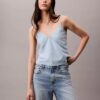 Puuvilla-pellavaseoksesta valmistettu Denim-tankkitoppi