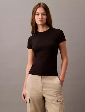Puuvillainen Contour Rib -T-paita