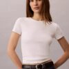 Puuvillainen Contour Rib -T-paita