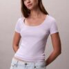 Puuvillainen Contour Rib -T-paita Puuvillainen Contour Rib -T-paita