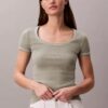 Puuvillainen Contour Rib -T-paita Puuvillainen Contour Rib -T-paita