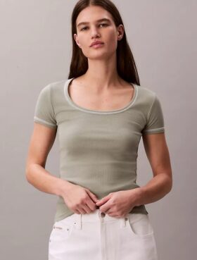Puuvillainen Contour Rib -T-paita
