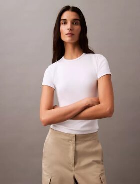 Puuvillainen Contour Rib -T-paita