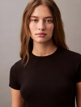 Puuvillainen Contour Rib -T-paita