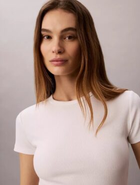 Puuvillainen Contour Rib -T-paita