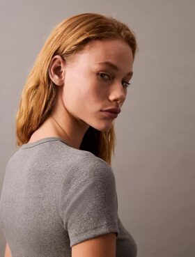 Puuvillainen Contour Rib -T-paita