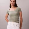 Puuvillainen Contour Rib -T-paita Puuvillainen Contour Rib -T-paita
