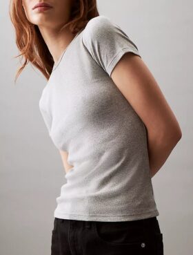 Puuvillainen Contour Rib -T-paita
