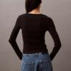 Puuvillainen Contour Rib U-Neck -paita