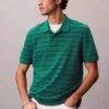 Puuvillainen piqué-raita-polo